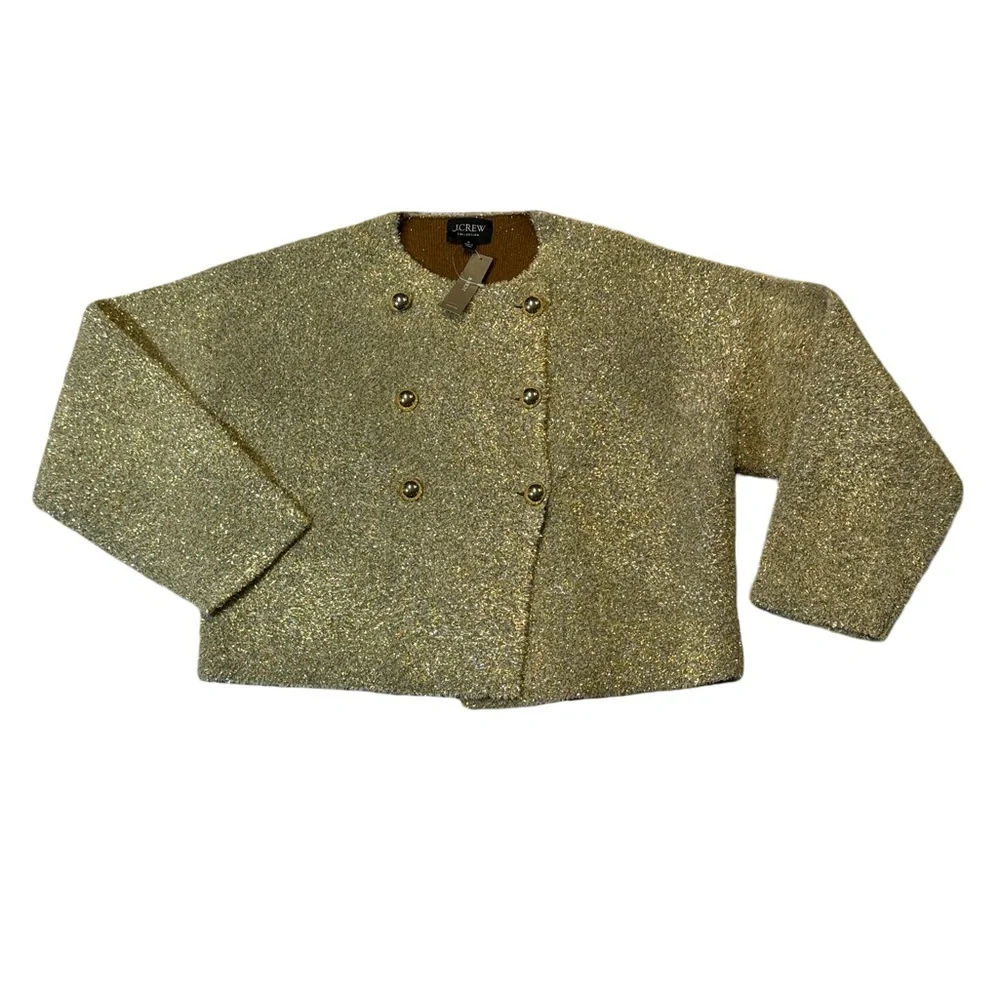 NEW J. Crew womens M Medium oversized double faced metallic gold jacket NWT $168